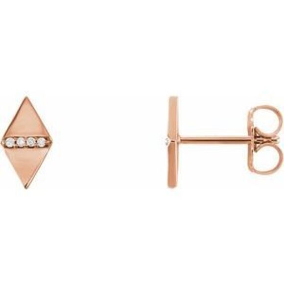 14K Rose .025 CTW Natural Diamond Geometric Earrings